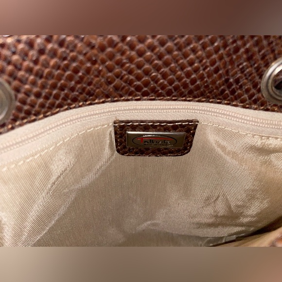 ✨Talbots Elegant Brown Snakeskin Satchel Tote Handbag✨LIKE NEW USED ONCE - Picture 4 of 8